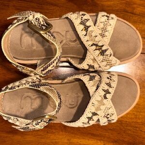 Mou Beige Braided Ankle Strap Sandals